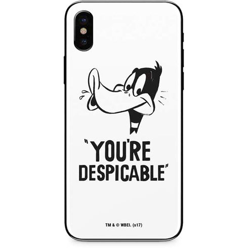 Looney Tunes Daffy Duck Youre Despicable iPhone XS Skin