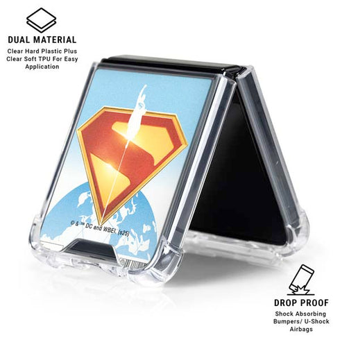 Superman 2025 Daily Planet Superman Cover Galaxy Z Flip7 Clear Case