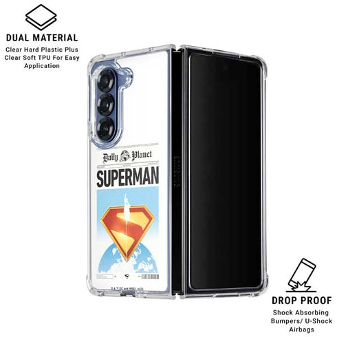 Superman 2025 Daily Planet Superman Cover Galaxy Z Fold7 Clear Case
