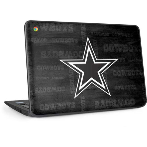 NFL Dallas Cowboys Black & White HP Chromebook Skin
