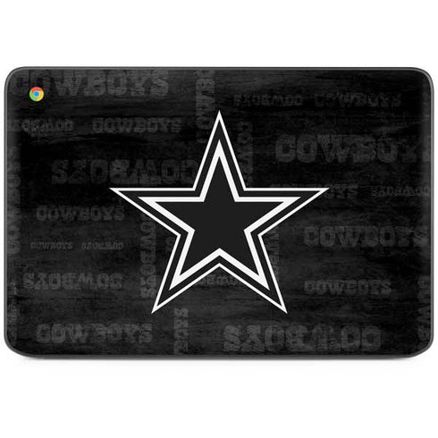 NFL Dallas Cowboys Black & White HP Chromebook Skin