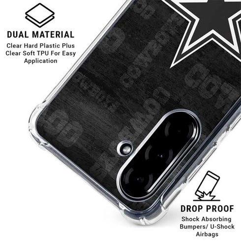 NFL Dallas Cowboys Black & White Galaxy A36 5G Clear Case