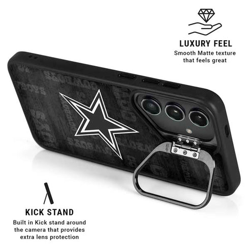 NFL Dallas Cowboys Black & White Galaxy S24 Kickstand Case
