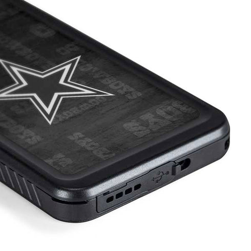 NFL Dallas Cowboys Black & White Galaxy S24 Plus Waterproof Case