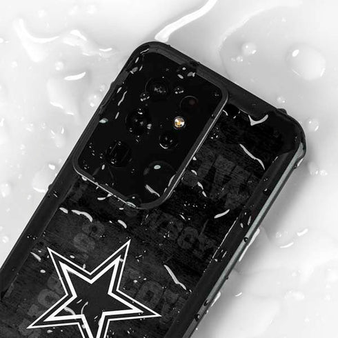 NFL Dallas Cowboys Black & White Galaxy S24 Ultra Waterproof Case