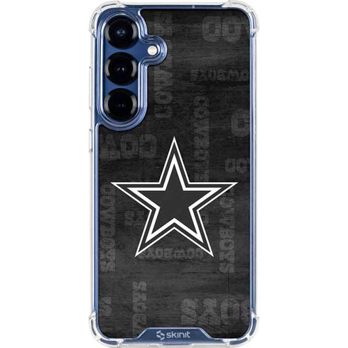 NFL Dallas Cowboys Black & White Galaxy S25 Clear Case