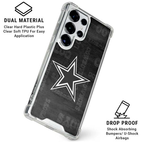 NFL Dallas Cowboys Black & White Galaxy S25 Ultra Clear Case