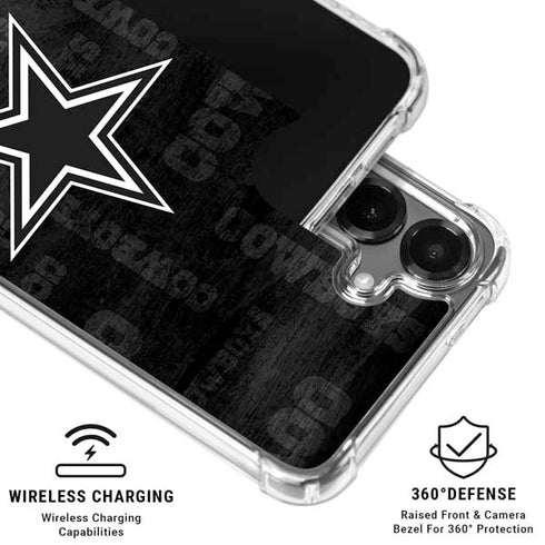 NFL Dallas Cowboys Black & White Galaxy S26 Clear Case
