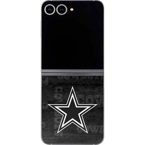 NFL Dallas Cowboys Black & White Galaxy Z Flip6 Skin