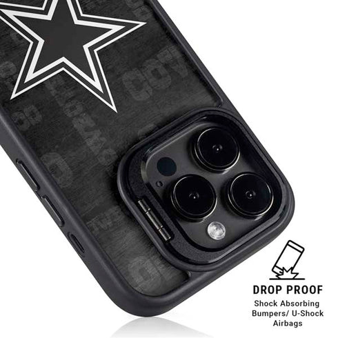 NFL Dallas Cowboys Black & White iPhone 13 Pro Max Kickstand Case