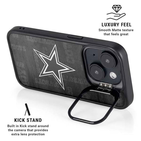 NFL Dallas Cowboys Black & White iPhone 14 Plus Kickstand Case