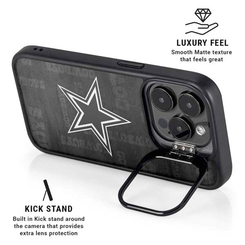 NFL Dallas Cowboys Black & White iPhone 14 Pro Kickstand Case