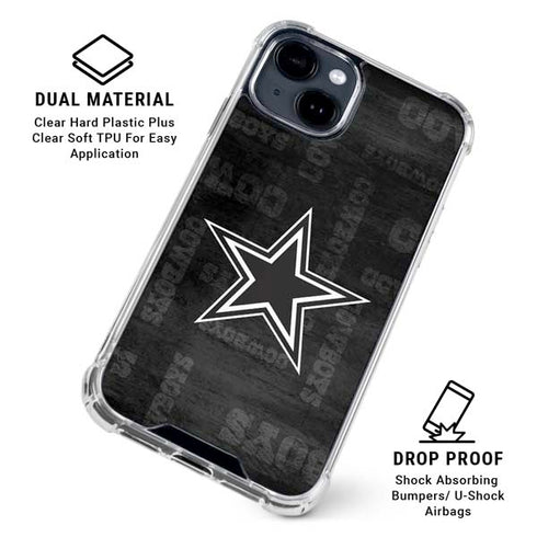 NFL Dallas Cowboys Black & White iPhone 15 Clear Case