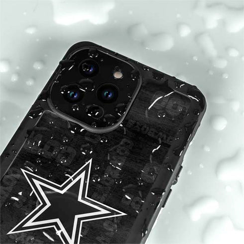 NFL Dallas Cowboys Black & White iPhone 15 Pro Waterproof Case