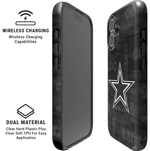 NFL Dallas Cowboys Black & White iPhone 16 Magsafe Impact Case