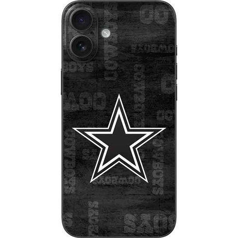NFL Dallas Cowboys Black & White iPhone 16 Plus Skin