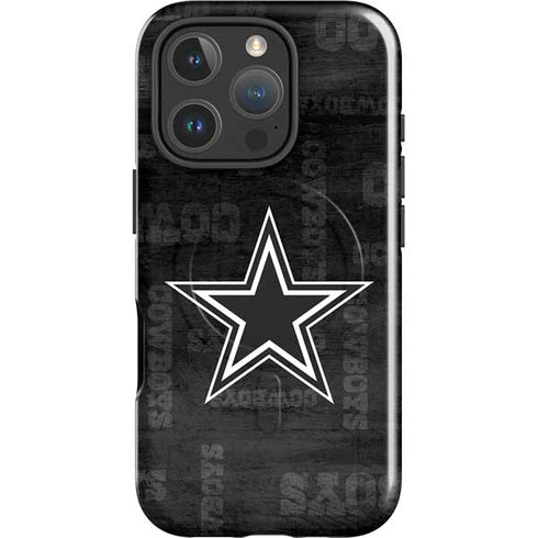 NFL Dallas Cowboys Black & White iPhone 16 Pro Magsafe Impact Case