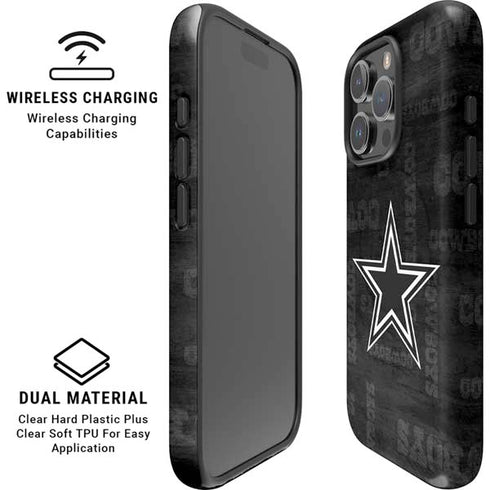 NFL Dallas Cowboys Black & White iPhone 16 Pro Max Magsafe Impact Case