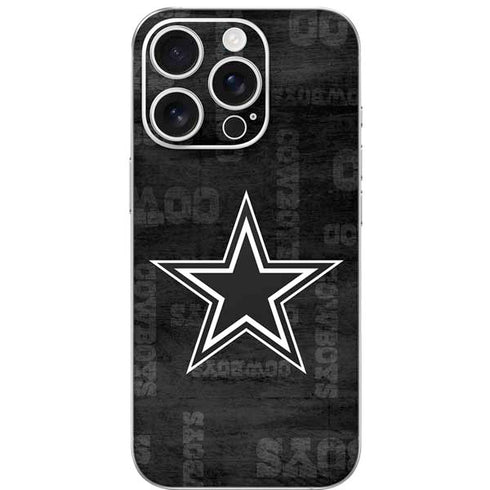 NFL Dallas Cowboys Black & White iPhone 16 Pro Skin