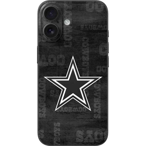 NFL Dallas Cowboys Black & White iPhone 16 Skin