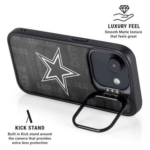 NFL Dallas Cowboys Black & White iPhone 16e Kickstand Case