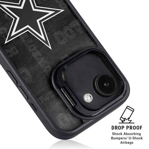 NFL Dallas Cowboys Black & White iPhone 16e Kickstand Case