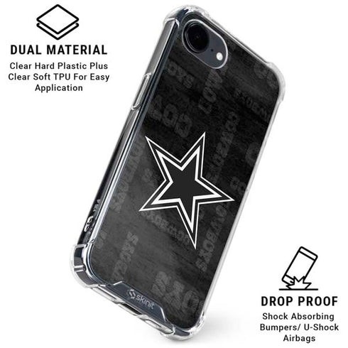 NFL Dallas Cowboys Black & White iPhone 16e Clear Case