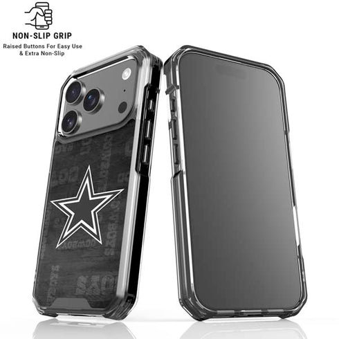 NFL Dallas Cowboys Black & White iPhone 17 Pro Clear Case