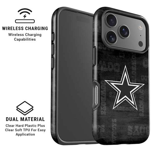 NFL Dallas Cowboys Black & White iPhone 17 Pro Magsafe Impact Case