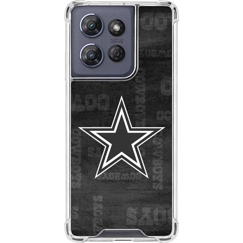NFL Dallas Cowboys Black & White Moto G 5G (2025) Clear Case