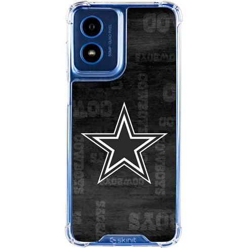 NFL Dallas Cowboys Black & White Moto G 5G (2024) Clear Case