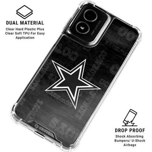 NFL Dallas Cowboys Black & White Moto G Power 5G (2024) Clear Case