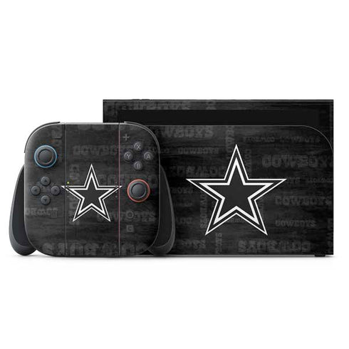NFL Dallas Cowboys Black & White Nintendo Switch 2 (2025) with Joy-Con Skin