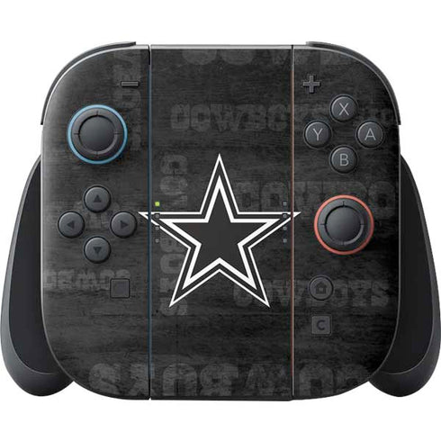 NFL Dallas Cowboys Black & White Nintendo Switch 2 (2025) Joy-Con Controller Skin