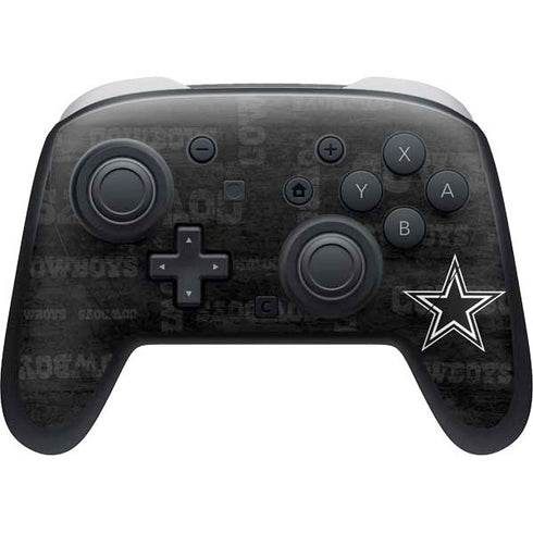 NFL Dallas Cowboys Black & White Nintendo Switch 2 (2025) Pro Controller Skin