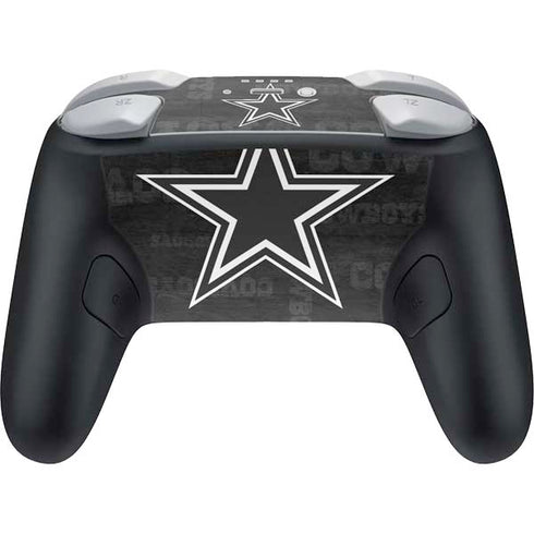 NFL Dallas Cowboys Black & White Nintendo Switch 2 (2025) Pro Controller Skin