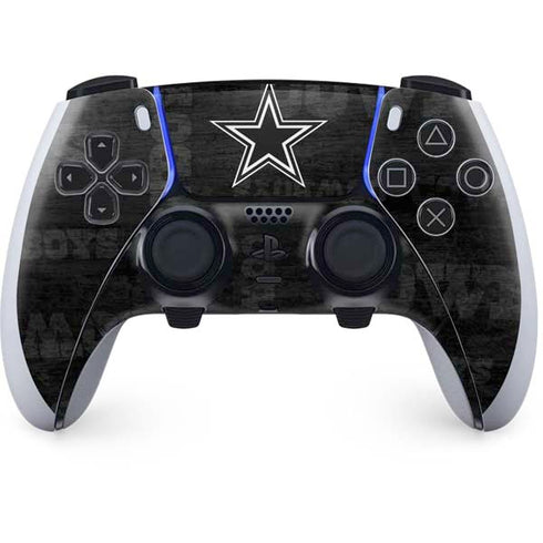 NFL Dallas Cowboys Black & White PS5 DualSense Edge Pro Controller Skin