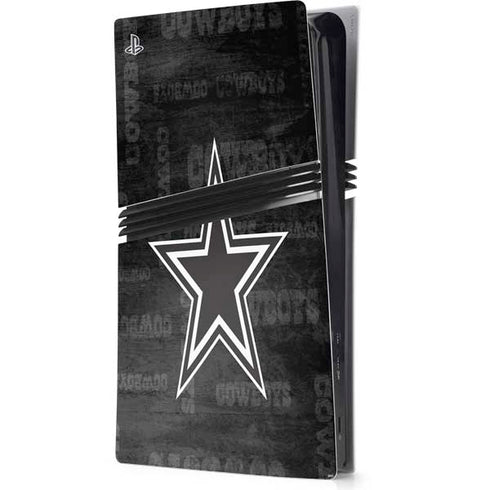 NFL Dallas Cowboys Black & White PS5 Pro Console Skin