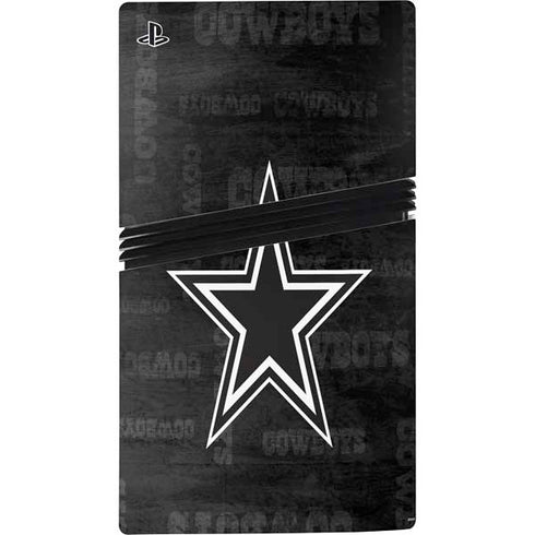 NFL Dallas Cowboys Black & White PS5 Pro Console Skin