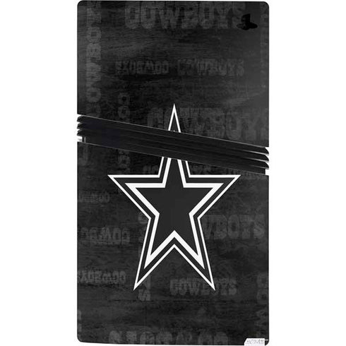 NFL Dallas Cowboys Black & White PS5 Pro Console Skin