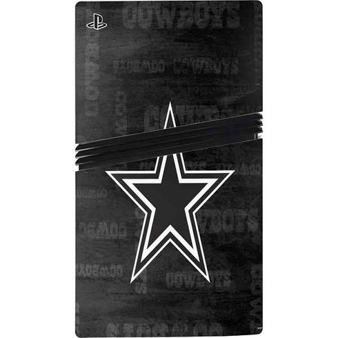 NFL Dallas Cowboys Black & White PS5 Pro Disk Bundle Skin