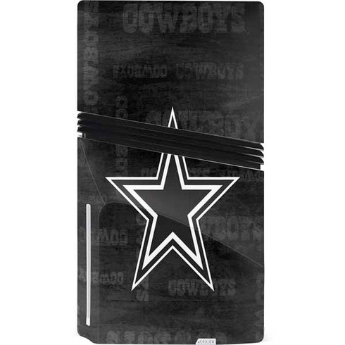 NFL Dallas Cowboys Black & White PS5 Pro Disk Bundle Skin