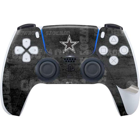 NFL Dallas Cowboys Black & White PS5 Pro Disk Bundle Skin