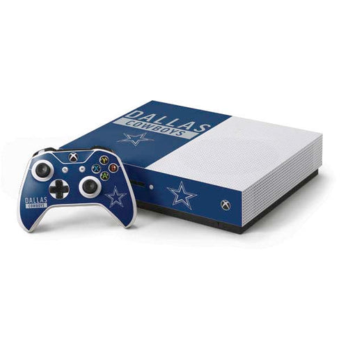 NFL Dallas Cowboys Blue Performance Series Xbox One S Console and Controller Bundle Skin