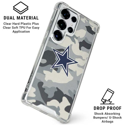 NFL Dallas Cowboys Camo Galaxy S25 Ultra Clear Case