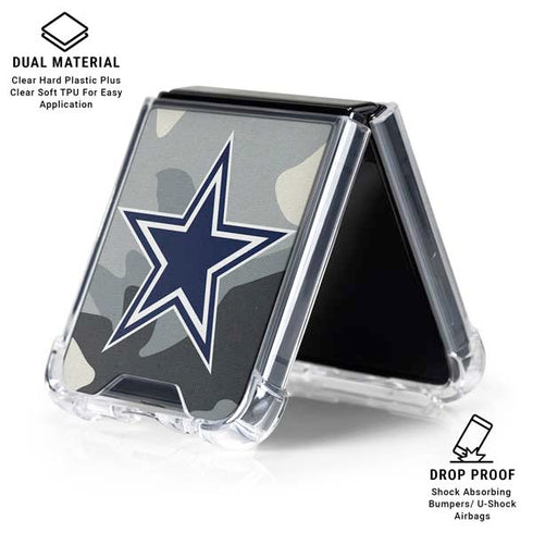 NFL Dallas Cowboys Camo Galaxy Z Flip6 Clear Case