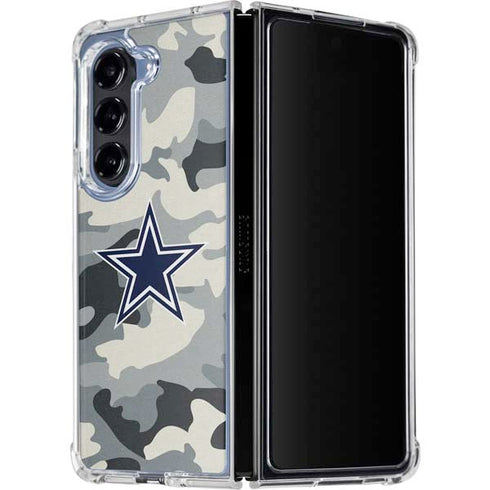NFL Dallas Cowboys Camo Galaxy Z Fold5 5G Clear Case
