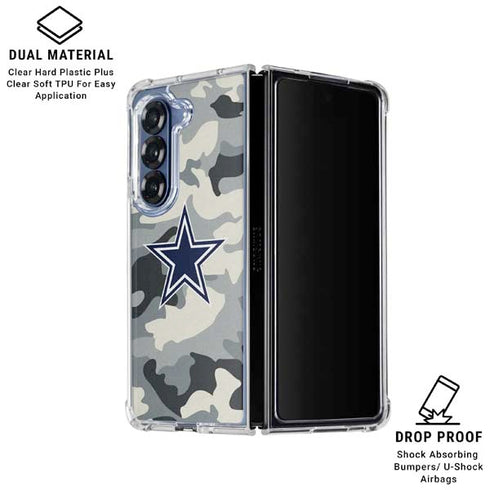 NFL Dallas Cowboys Camo Galaxy Z Fold6 Clear Case