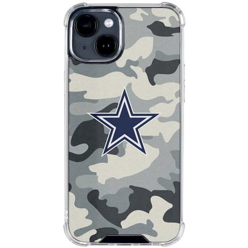 NFL Dallas Cowboys Camo iPhone 15 Clear Case
