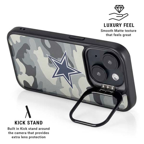 NFL Dallas Cowboys Camo iPhone 15 Plus Kickstand Case